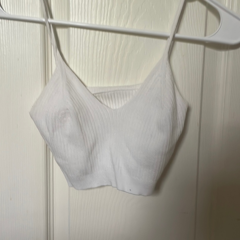 White Cropped Tank